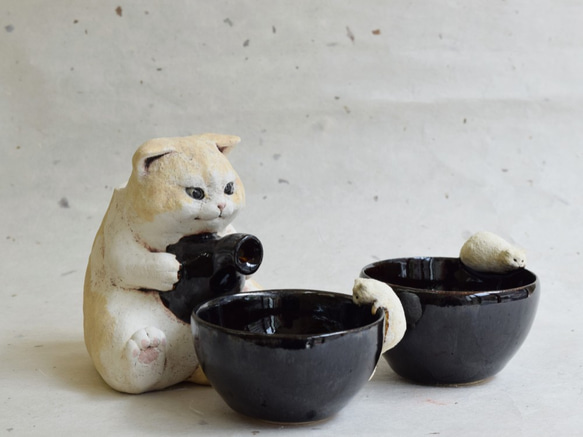 白亜器 猫口 お猪口 おちょこ おにょこ O Amazon.co.jp: 白亜器