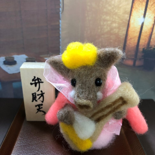 手作り羊毛フェルト犬七福神