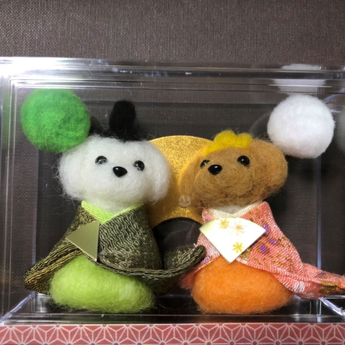 受注制作】おとママの羊毛フェルト 小さなお雛様 トイプードル 受注制作】おとママの羊毛フェルト 小さなお雛様 トイプードル