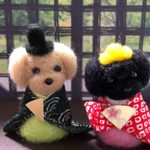 受注制作】おとママの羊毛フェルト 小さなお雛様 トイプードル 受注制作】おとママの羊毛フェルト 小さなお雛様 トイプードル