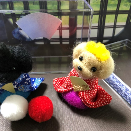 受注制作】おとママの羊毛フェルト 小さなお雛様 トイプードル 受注制作】おとママの羊毛フェルト 小さなお雛様 トイプードル