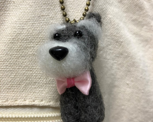 羊毛フェルト　ミニチュアシュナウザー　3点 羊毛フェルト ミニチュアシュナウザー 3点 ミニミニサイズ