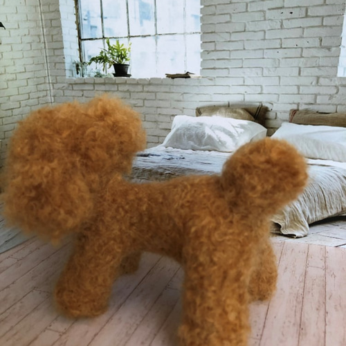 おとママの羊毛フェルト レッドトイプードル 赤ちゃん 羊毛