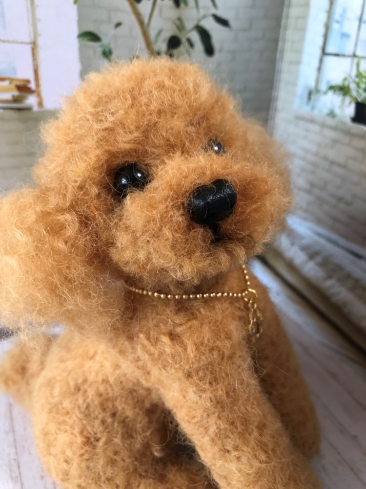 おとママの羊毛フェルト レッドトイプードル 羊毛フェルト おとママ