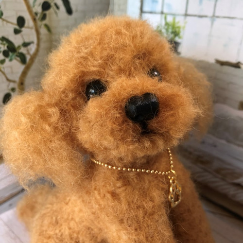 おとママの羊毛フェルト レッドトイプードル 羊毛フェルト おとママ
