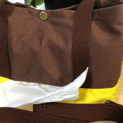 おとママ羊毛フェルト　お散歩トートバッグ　チョコバナナ　ショルダー　ティッシュＢＯＸがそのまま入るバッグ　ハンドメイド 7枚目の画像