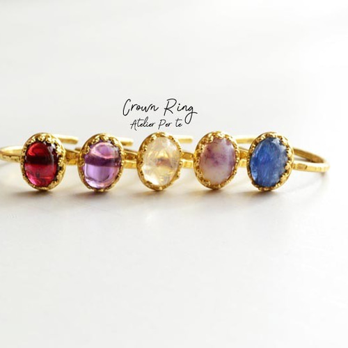 Crown Ring ＊ガーネット/カイヤナイト/アメジスト/ムーンストーン