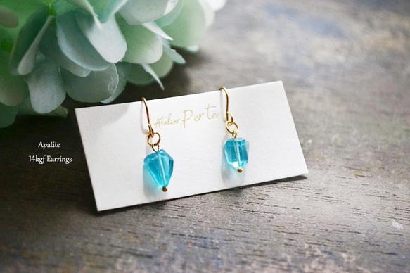 14kgf アパタイトのピアス Creema限定◇14kgfアパタイトピアス ピアス（フック・チェーン