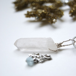 【冬限定】雪の女王ネックレス（水晶・アクアマリン） 2枚目の画像