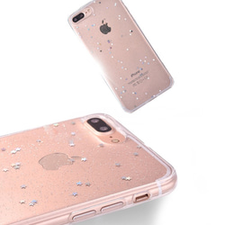 【iPhone14シリーズ対応】星ラメホログラム <ブラック×シルバースター>(SPCa0139)◆スマホケース 2枚目の画像