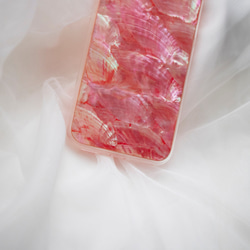 【iPhone 13シリーズ対応】自然なシェル素材＜ピンク＞カラーデザイン(a0078PK)◆スマホケース 3枚目の画像