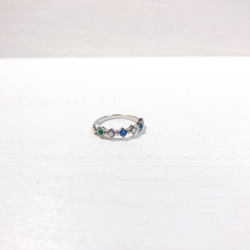 施華洛世奇的半永恆戒指*藍寶石×綠寶石 第2張的照片