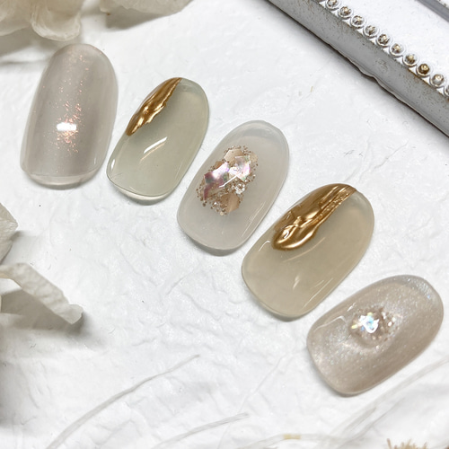 NO.1 ネイルチップ＊ニュアンスネイル ブライダル 成人式 お呼ばれ  