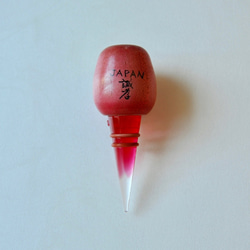 【ワインボトル栓】弥治郎系こけし／「梅」　・栓赤 2枚目の画像