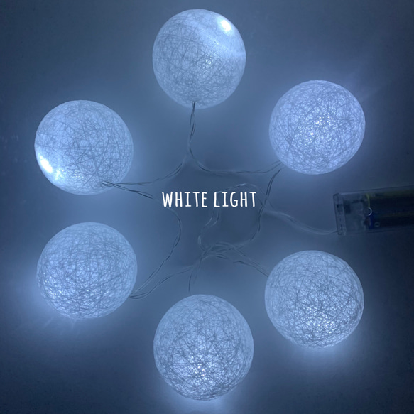 ホワイト☆コットンボールライト(6球) 8枚目の画像