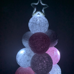 クリスマスツリーライト☆ライトグレー×ピンク 4枚目の画像