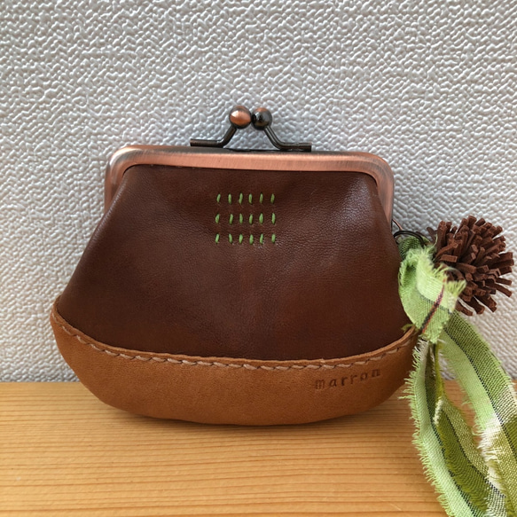 本革 栗がま口 （中） がま口 Sumity works 通販 8509033｜Creema