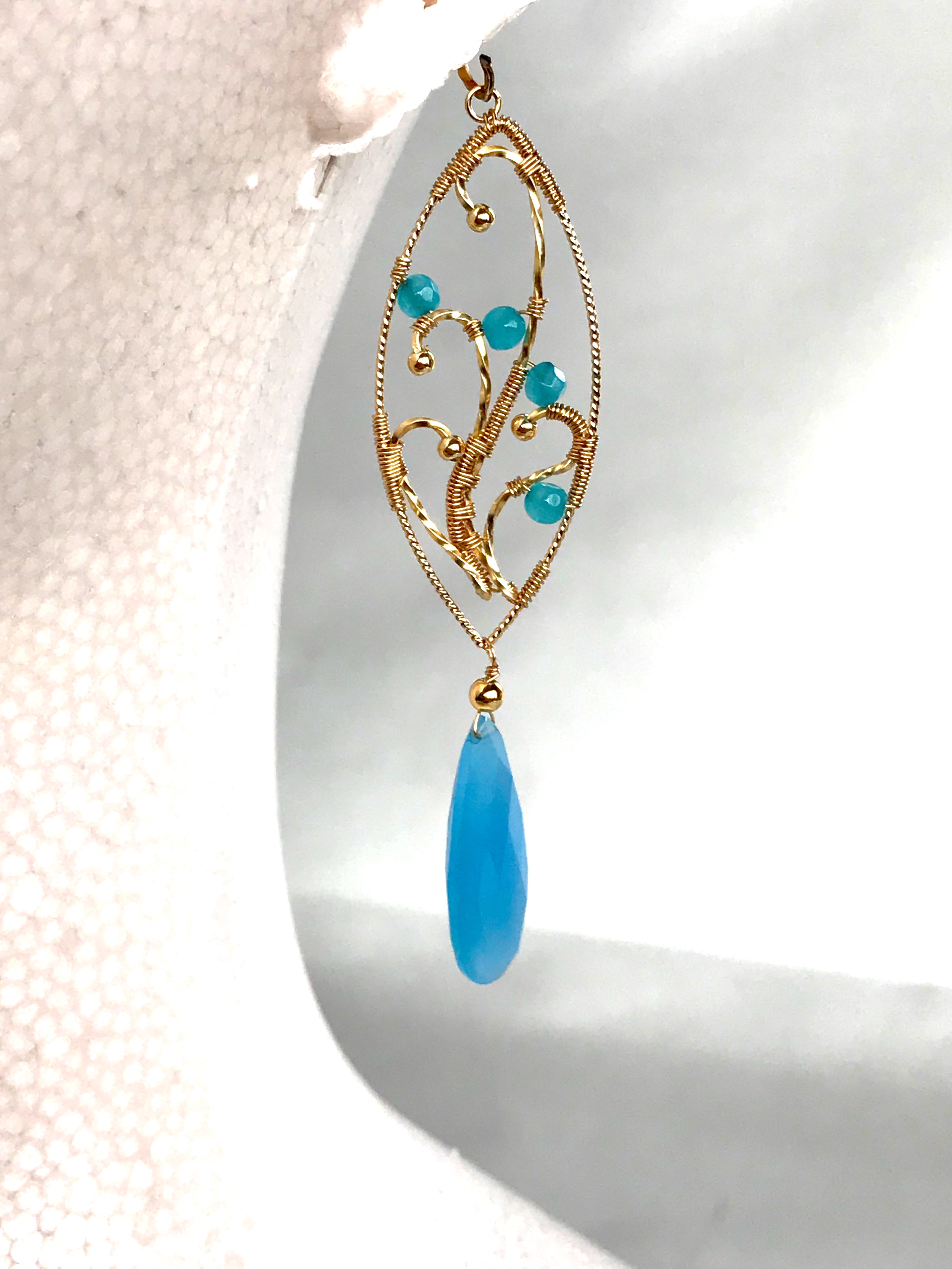 ブルーカルセドニーピアス＆イヤリング1点のみ