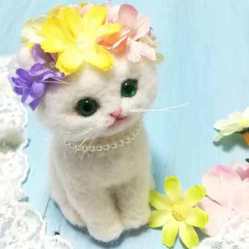 羊毛フェルト 窓ねこフォトフレーム