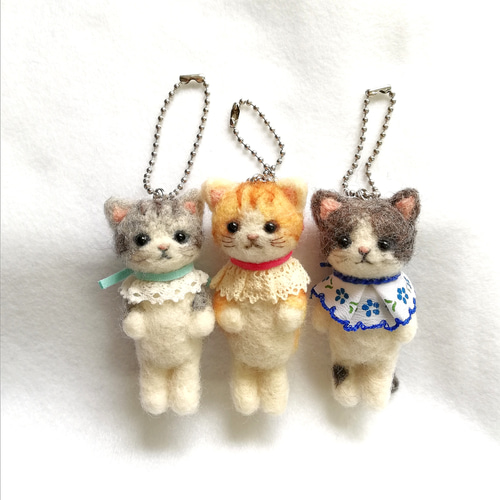 ◾受注制作 子猫マスコット(グレーとら)・羊毛フェルト