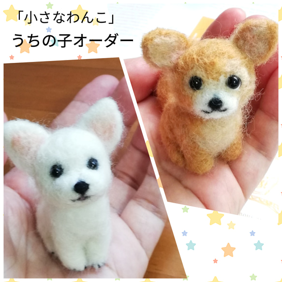 ◾羊毛フェルト「小さなわんこ」うちの子オーダー制作いたします！お手軽オーダー　ペットロスにも　受注制作 1枚目の画像