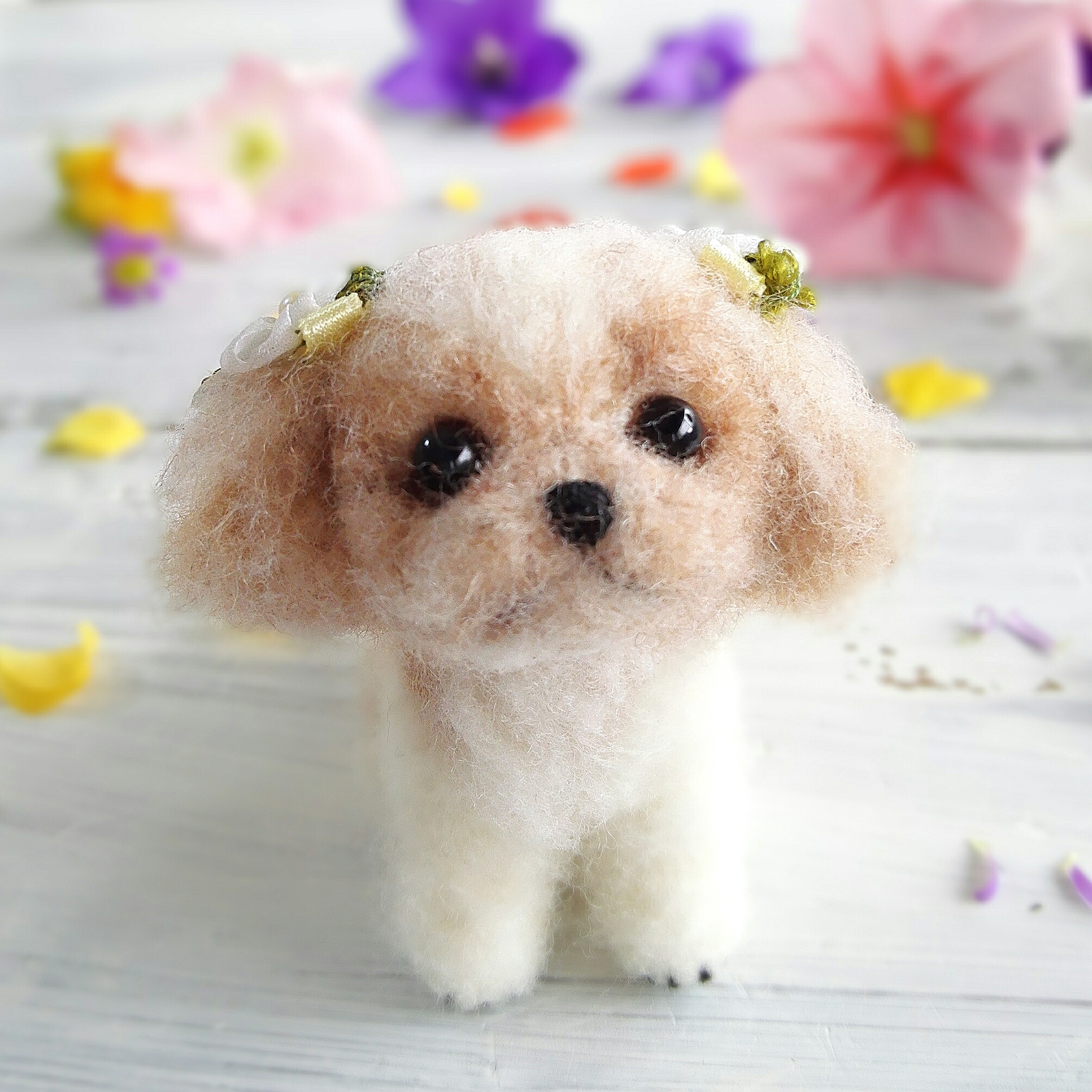 ◾受注制作・羊毛フェルトわんこ・犬・うちの子オーダー・お座り（7〜８ｃｍサイズ）