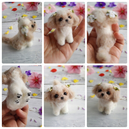 わんこ限定うちの子プレート羊毛フェルト作品