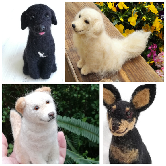 ◾受注制作・羊毛フェルトわんこ・犬・うちの子オーダー・お座り（10ｃｍサイズ） 1枚目の画像