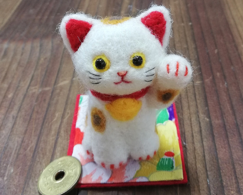 inuinu 様専用ミケ猫羊毛フェルトぬいぐるみ2体セット （お