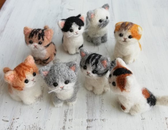 ■受注制作　羊毛フェルトの小さな子猫(ポイント猫)　猫グッズ　猫雑貨　 5枚目の画像