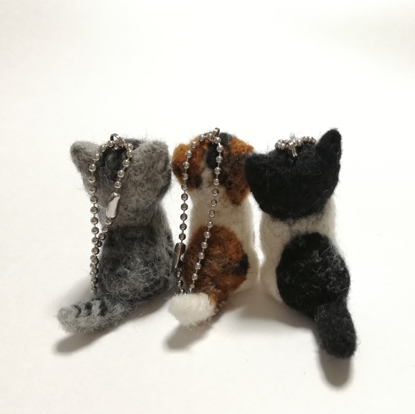 羊毛フェルトの小さな子猫(折れ耳猫・茶とら猫)　猫グッズ　猫雑貨　スコティッシュフォールド 7枚目の画像