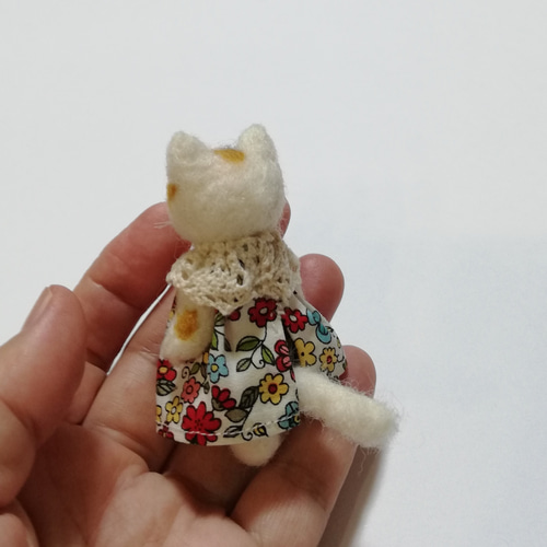 羊毛フェルト三毛猫人形・テディベアタイプ首手足可動式・ドール 羊毛フェルト三毛猫人形・テディベアタイプ首手足可動式・ドール