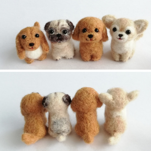 ◾受注制作・羊毛フェルトの小さなわんこ(チワワ) マスコット 犬 羊毛