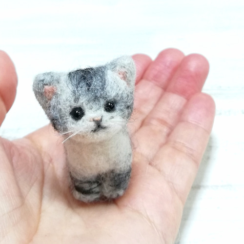 ◾受注制作・羊毛フェルトの小さな子猫(アメリカンショートヘア
