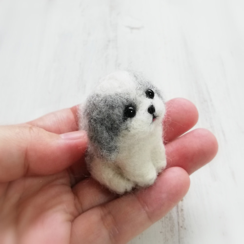 羊毛フェルト＊fluffy teddy【グレー】 羊毛フェルト＊fluffy teddy【グレー】の通販 by fluffy bonbon