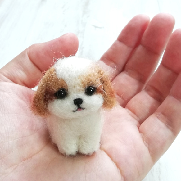 ◾受注制作・羊毛フェルトの小さなわんこ(シーズー・ブラウン