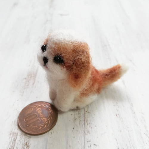 ◾受注制作・羊毛フェルトの小さなわんこ(シーズー・ブラウン