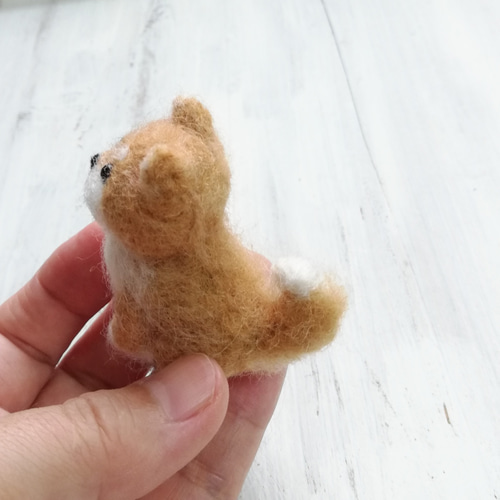 ◾受注制作・羊毛フェルトの小さなわんこ(柴犬・茶) マスコット