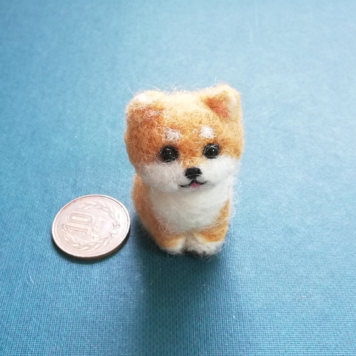 ◾受注制作・羊毛フェルトの小さなわんこ(柴犬・茶) マスコット