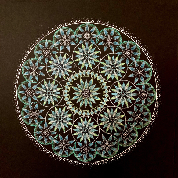 メディテーションアート 点描曼荼羅画 ヒーリング 瞑想 点描画 不安