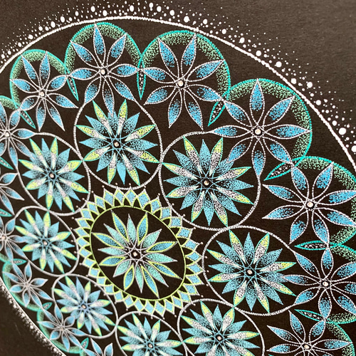 メディテーションアート 点描曼荼羅画 ヒーリング 瞑想 点描画 不安