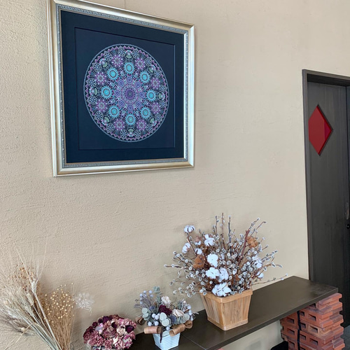 点描曼荼羅画 メディテーションアート ヒーリング 瞑想 点描画 不安