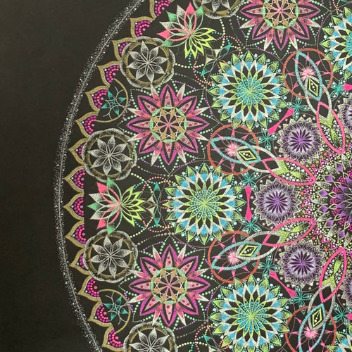 点描曼荼羅画 メディテーションアート ヒーリング 瞑想 点描画 不安