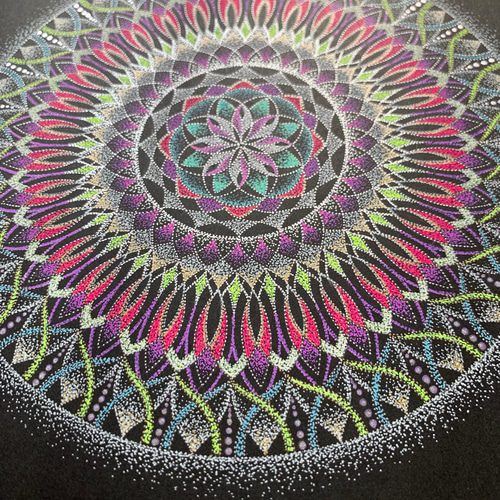 メディテーションアート 点描曼荼羅画 ヒーリング 瞑想 点描画 曼荼羅