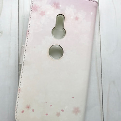 XPERIA AQUOS Galaxy arrows シリーズ 手帳型ケース カメラ穴対応 桜 綺麗 ピンク 2枚目の画像