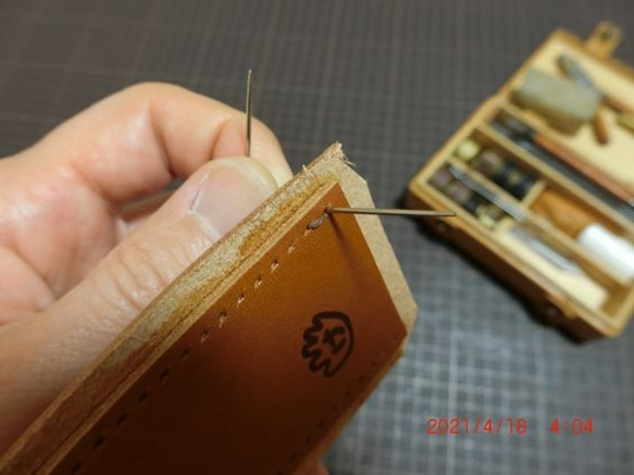 カスタムレザーシース　本革製ナイフカバー　ダミー対応 6枚目の画像