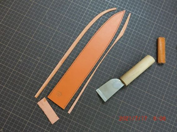 カスタムレザーシース　本革製刺身包丁カバー 5枚目の画像