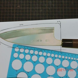 カスタムレザーシース　本革製出刃包丁カバー　ダミー対応 10枚目の画像