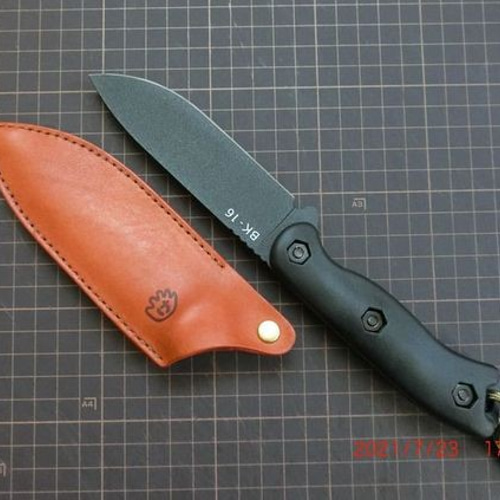 BK-16 ショートベッカー オリジナルレザーシース コンベックスに研ぎ