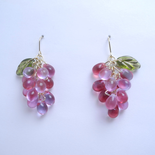 専用です☆アメジストとチェコビーズリーフの葡萄ピアス　他2品 専用です☆アメジストとチェコビーズリーフの葡萄ピアス 他2品
